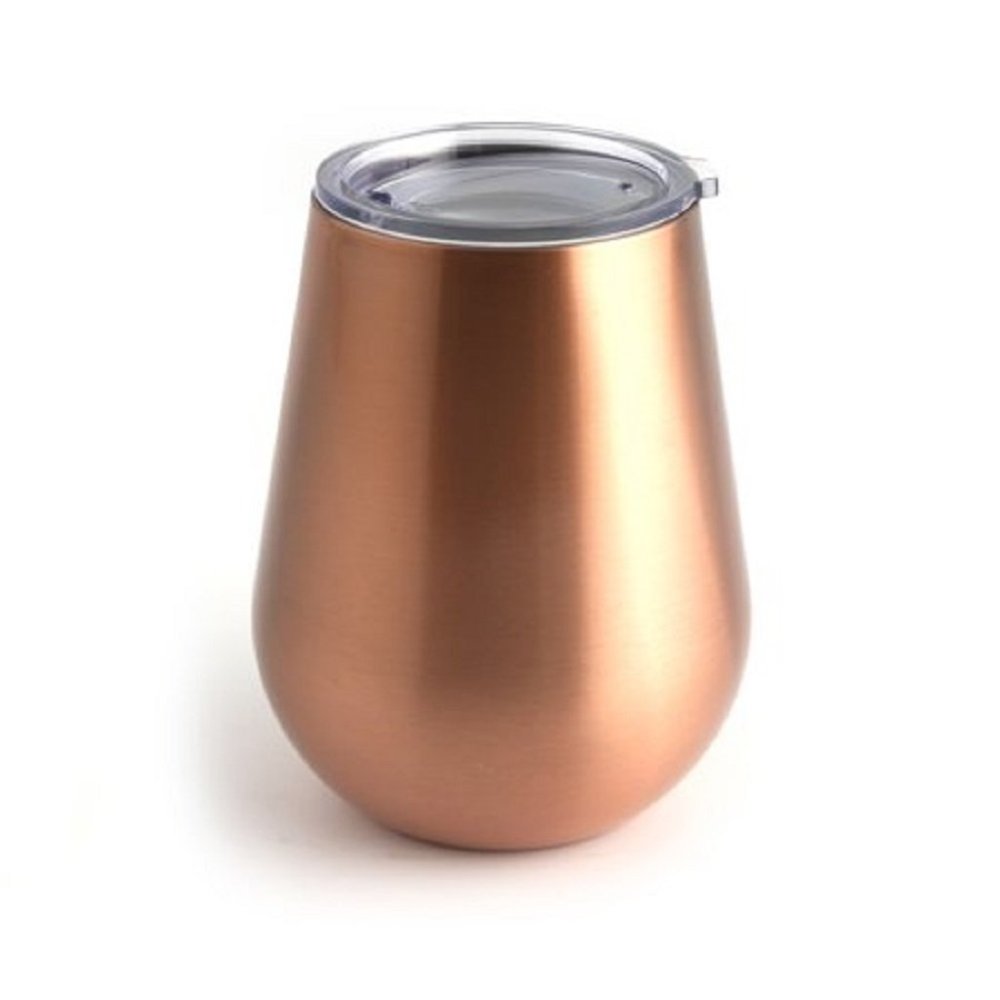 Brushed Copper Double Wall Stemless Wine Tumbler